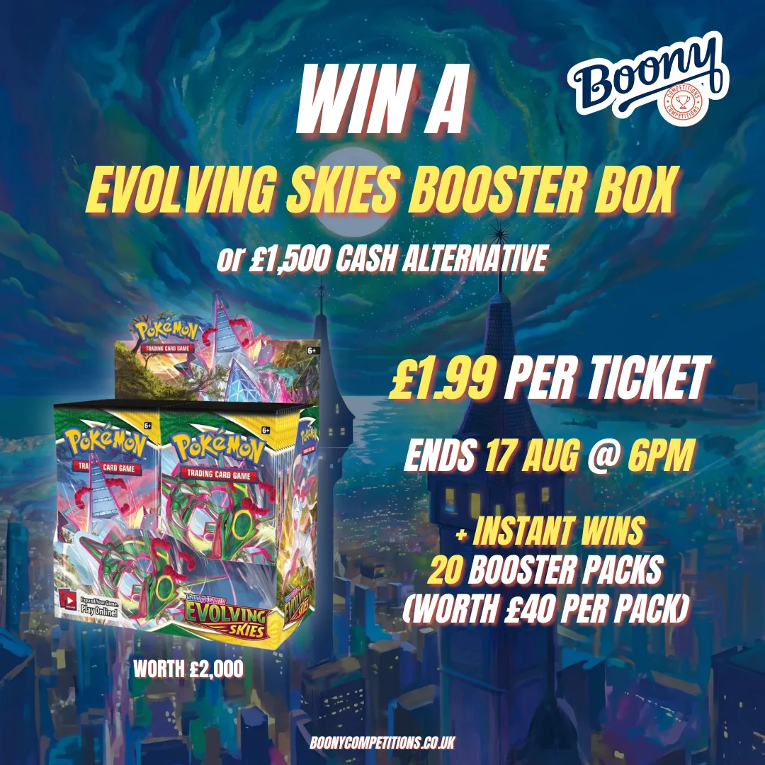 Win an Evolving Skies Booster Box + 20 Instant Win Booster Packs